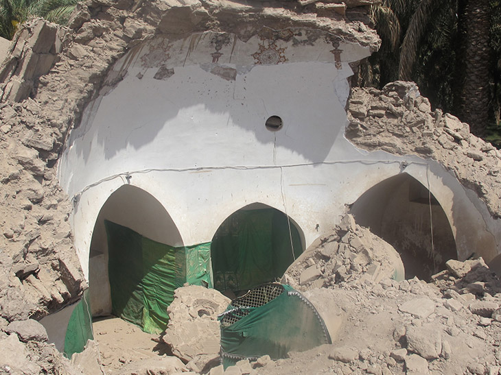 تخریب امامزاده عبدالله در روستای نارتیچ بم