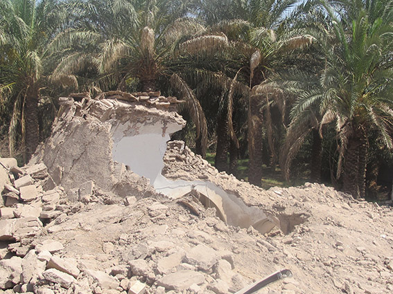 تخریب امامزاده عبدالله در روستای نارتیچ بم